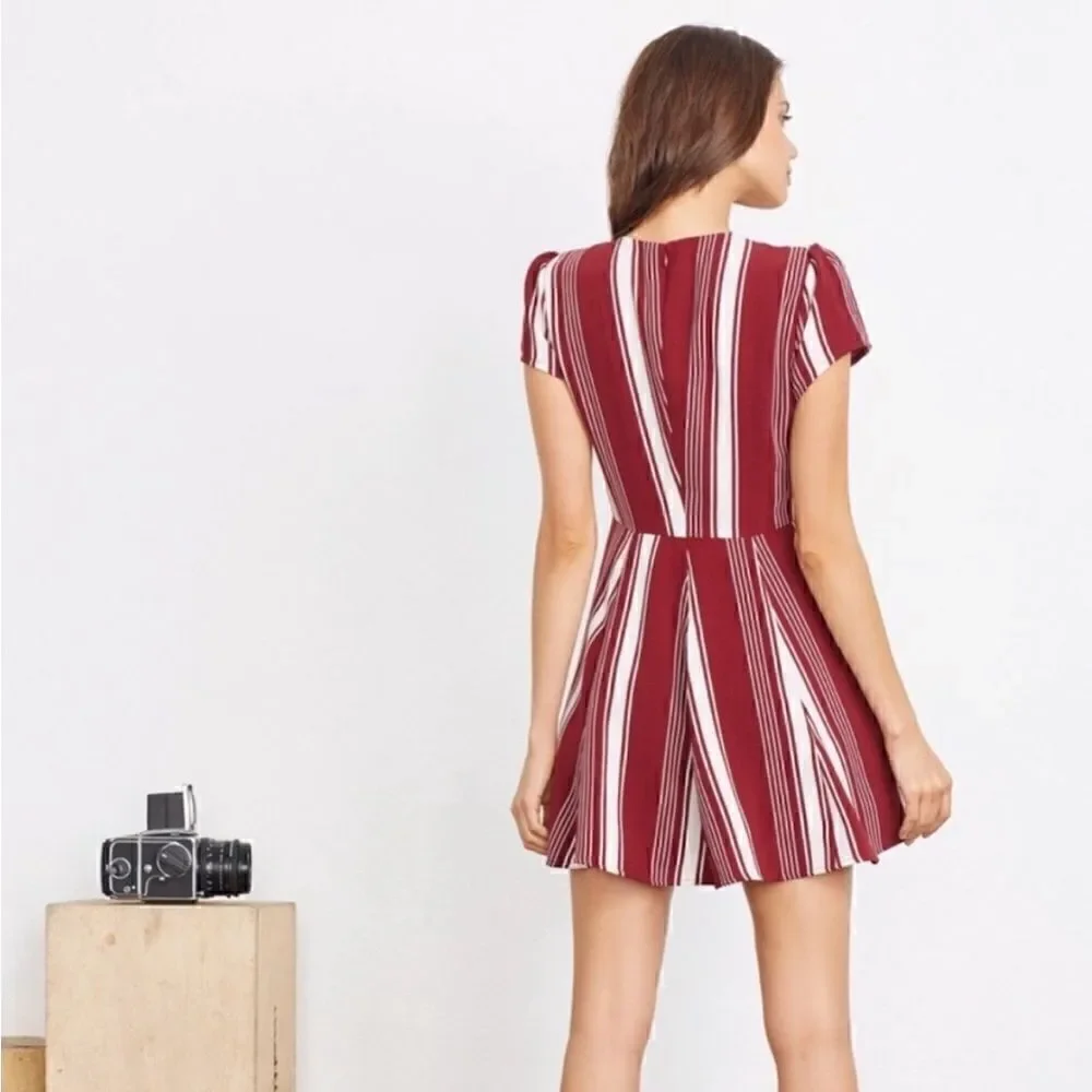Lovers + Friends Compass Fit & Flare Mini Striped Dress